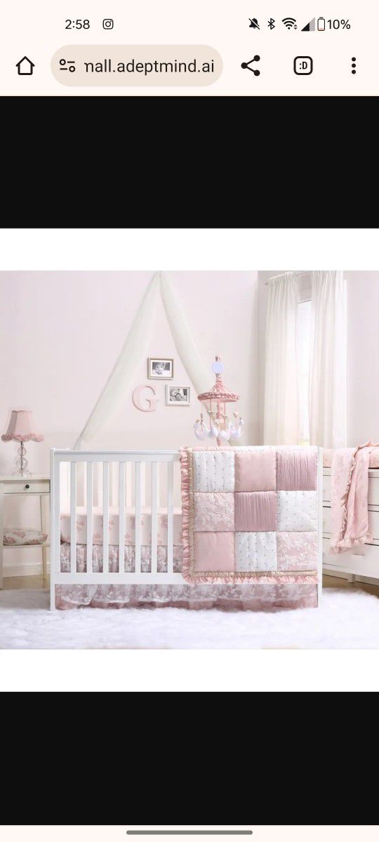 Crib Baby Bedding Set Pink