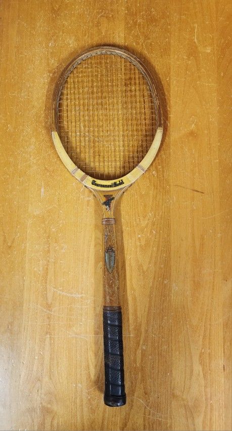 Vintage Wood Tennis Racket, Hollywood Racket Mfg, Tournament Model