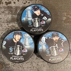 Seattle Kraken First Round Stanley Cup Game Night Pucks