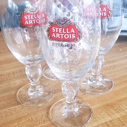4 Stella  Artois  Original Glass  Chalice  33 CL