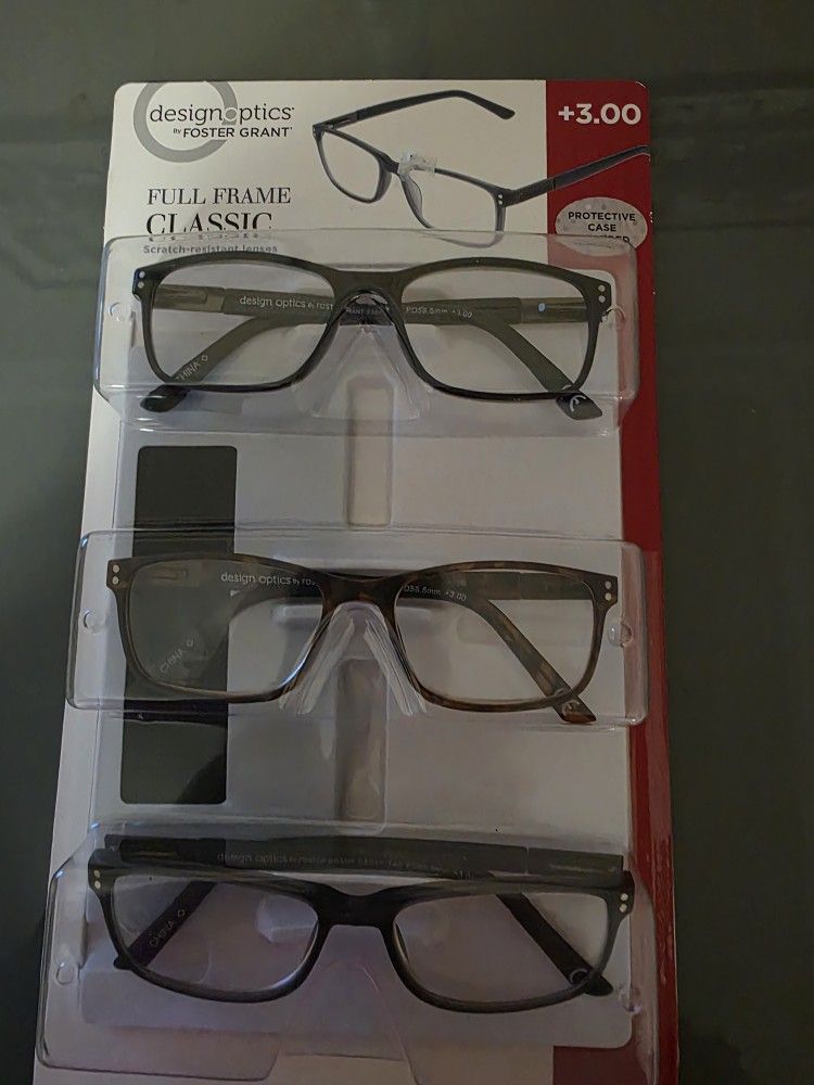Unisex Design Optics by Foster Grant Glasses +3.00