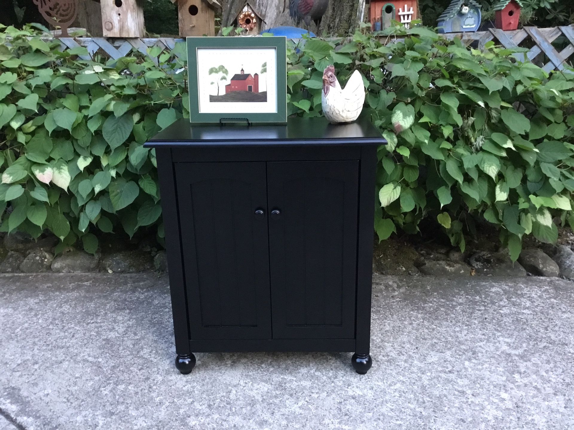 Black Wood Storage Cabinet