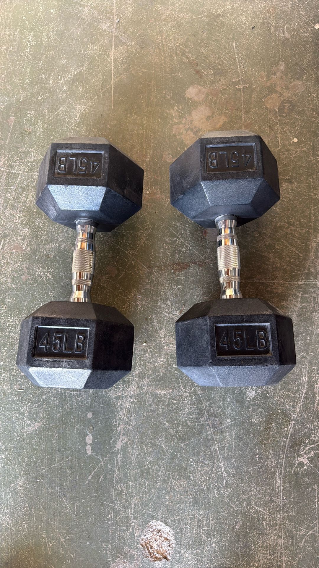 45 Lbs/pounds Rubber Dumbbells Set