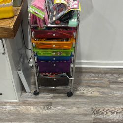 Art Cart Filled With Art Supplies