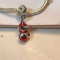 Pandora Bracelet With Spider Man Charm 💯 %silver 9.25 
