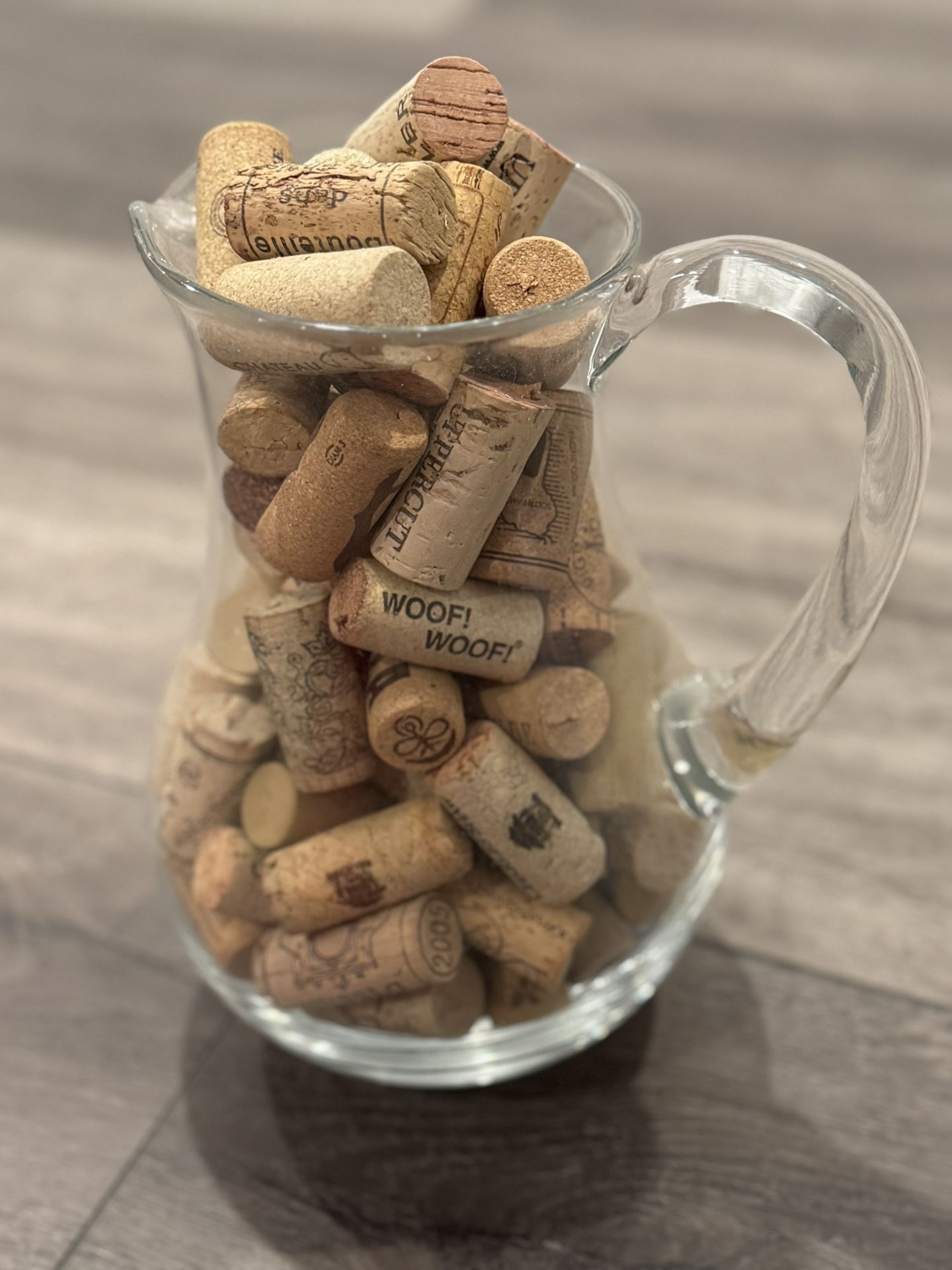 Glass pitcher With Wine Corks Included