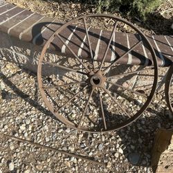 Antique tractor wheels