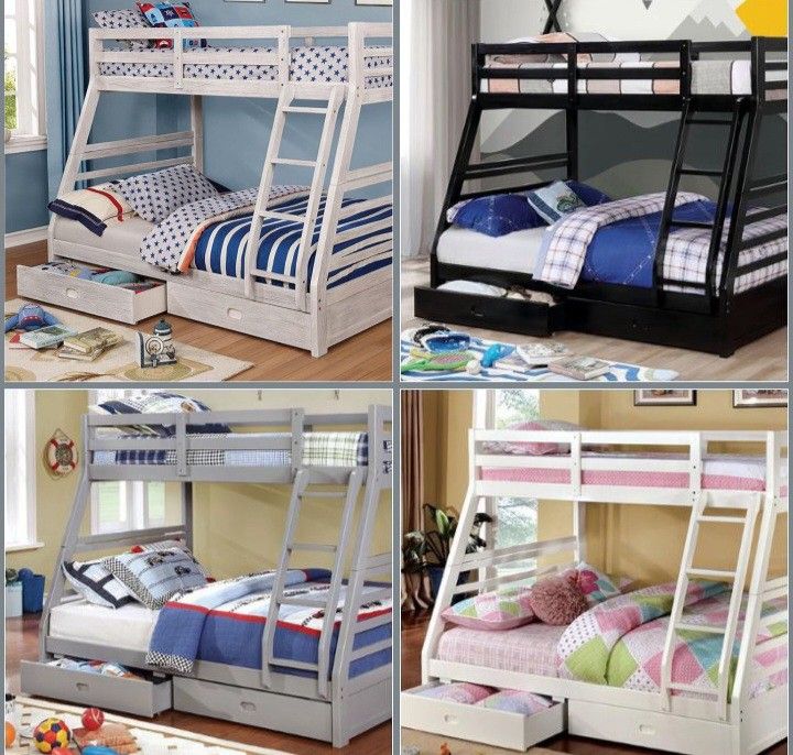 Twin Full White Bunkbed With Ortho Matres!