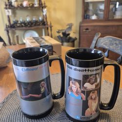 Two collectible hot or cold 7" mugs