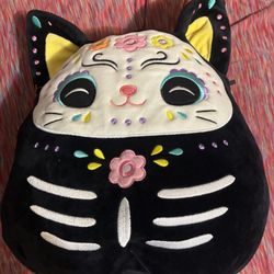 Squishmallow Zelina Day Of The Dead Cat 12” Sugar Skull Dia De Los Muertos Plush