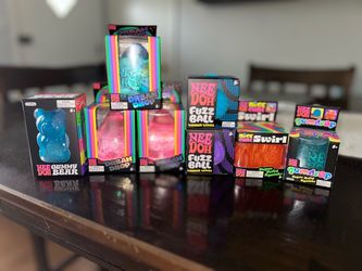 NeeDoh Gummy Bear, Dream Drop, Fuzz Ball, Swirl and Gumdrop