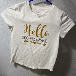 School Shirt Hello Second Grade Girls