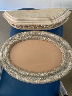 HOME INTERIORS vintage mirror frame and shelf