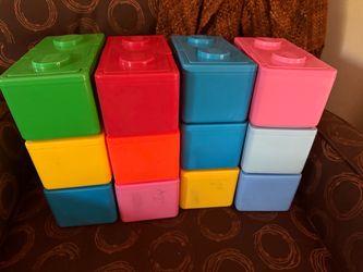 Vintage Chubs Plastic Stackable Containers Primary Colors