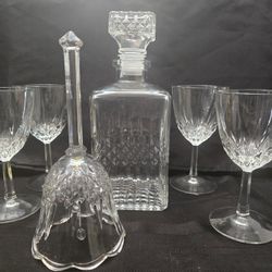 Vintage Crystal Wine Glass Set