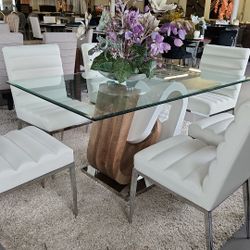 Glass Table 6 Chairs