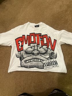 Emotion Graphic Cropped T-Shirt White
