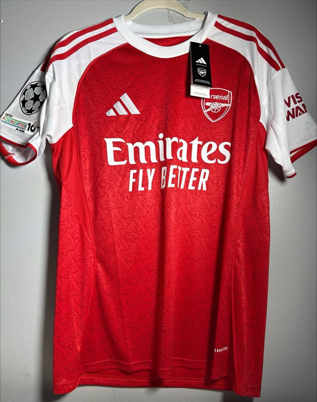 Arsenal 2025/26 Home Jersey UEFA Champions League EZE #10 Slim Fit Size M (Adidas)