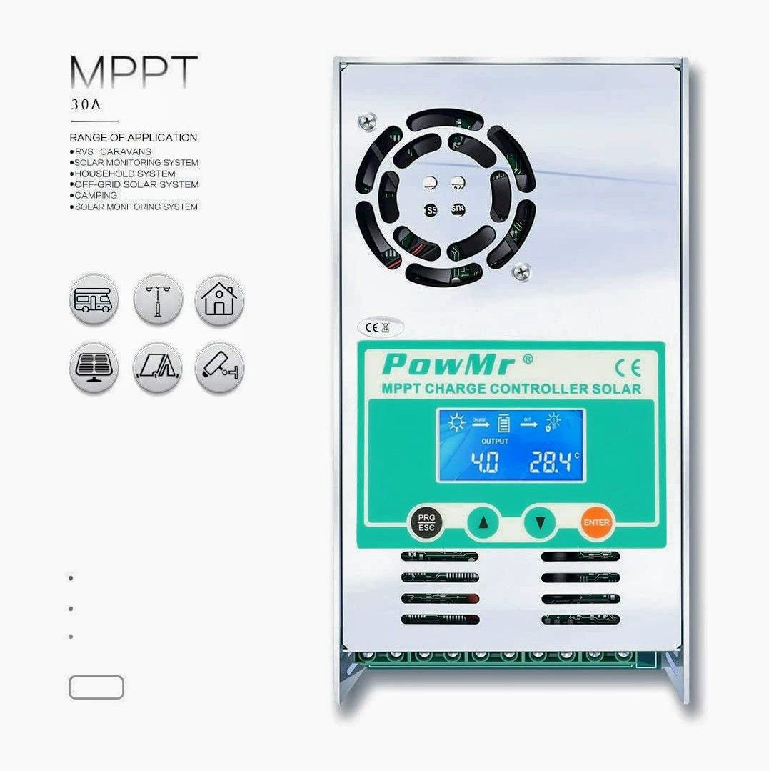New in box Free delivery PowMr MPPT Charge Controller 60 amp 48V 36V 24V 12V Auto - Max 190VDC Input LCD Backlight Solar Charge for Vented Sealed