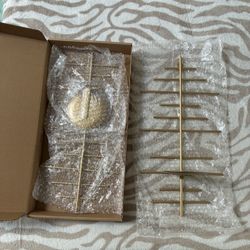 2 Gold Wall Sconce With Candle Holder - In Box