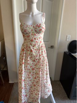 White Floral Midi Dress