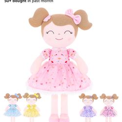 Gloveleya Baby Girl Gift Soft First Baby Doll Plush Doll Floral Pink 16"