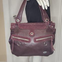 PASSIONE VERA PELLE BURGUNDY SUEDE LEATHER PURSE BAG HANDBAG SHOULDER SATCHEL

