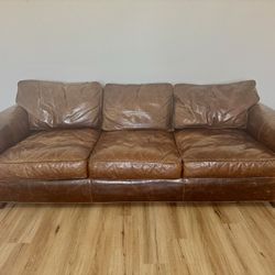 Restoration Hardware Lancaster Leather Sofa