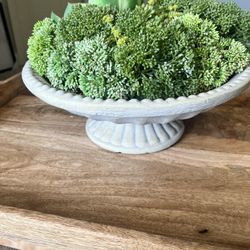 Faux Plant In Concrete Planter