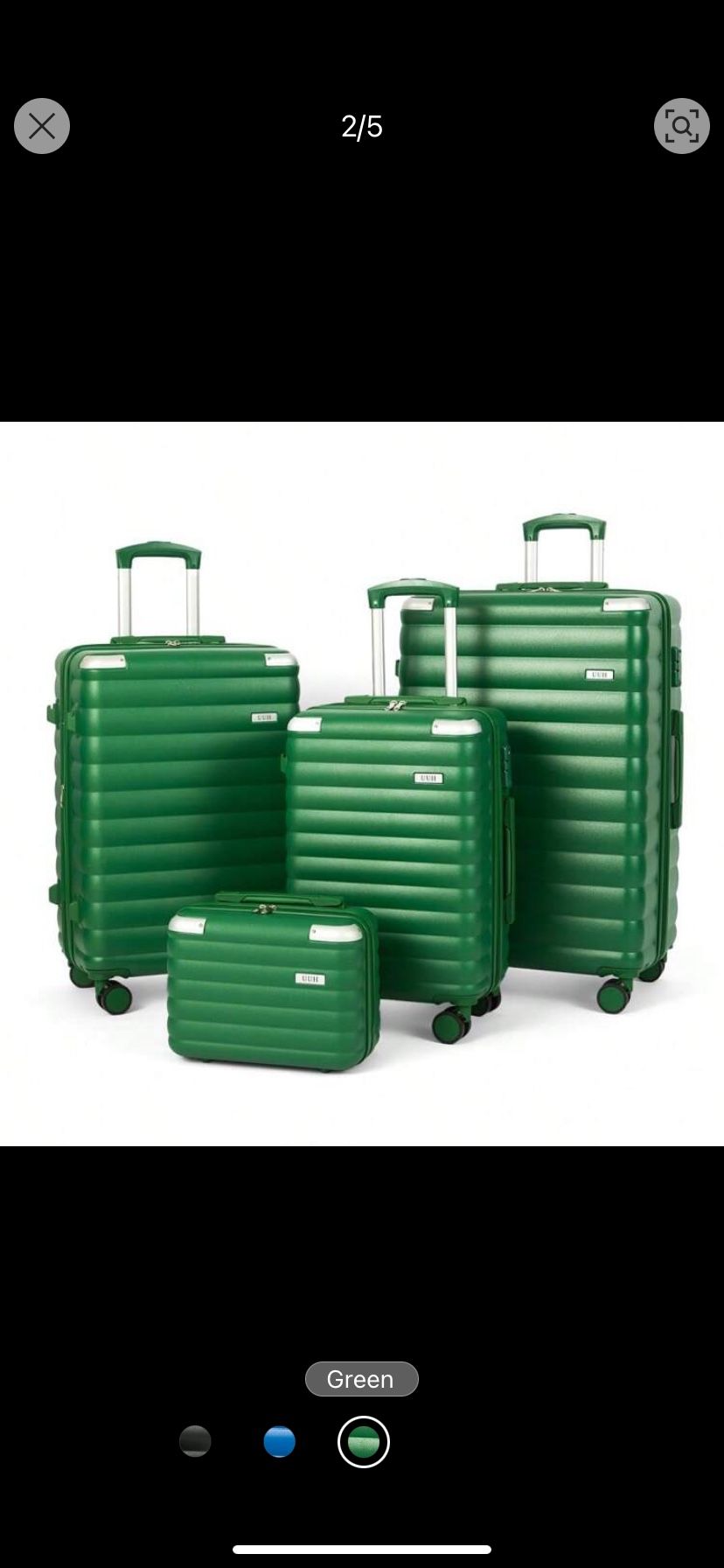 New In Box UUH UUH-4 Piece Expandable Luggage Kit - 13/20/24/28 Inch, Durable ABS Material, Silent And Smooth Double Wheels, TSA Certified Lock, Sui