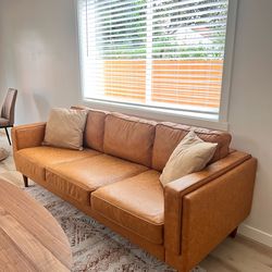 Albany Park Tan Leather Sofa