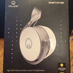 MUZIK OE-MZHP1 on-ear Wireless Smart Headphones -  White