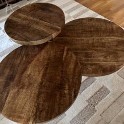 Rustic Wood and Metal Multi Level Coffee Table (Cost Plus World Market)