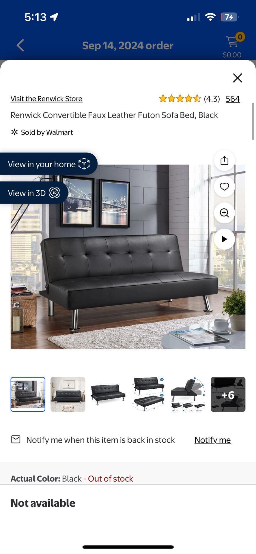 Black Leather Futon Sofabed