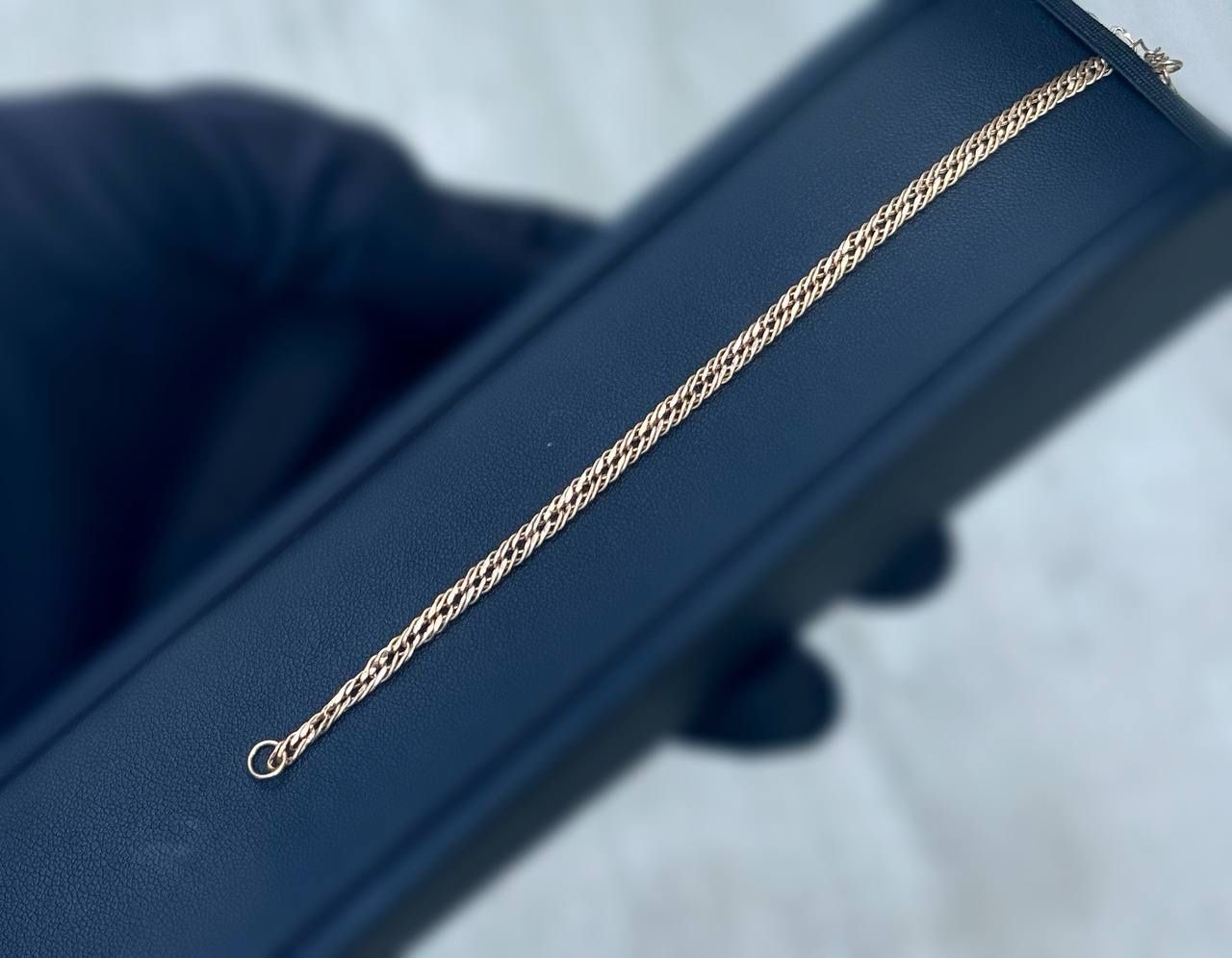 14k Solid Rose Gold Swedish link Bracelet 7.25” 3.70mm