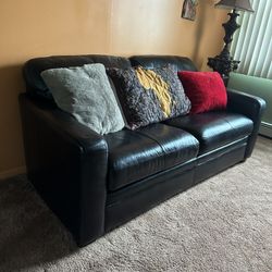 Raymour & Flanigan Leather Pull Out Couch