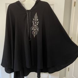 Black Hand Made Moroccan Hooded Tunic Size L