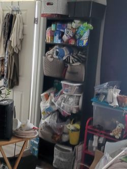 2 Used Black Storage Cabinets Approximately 6 Foot