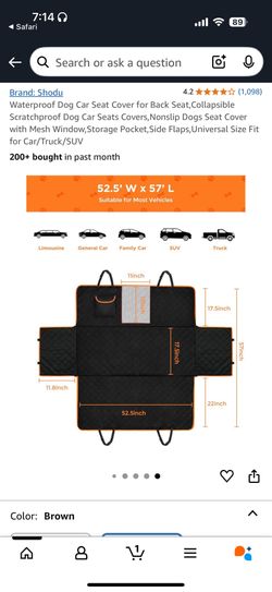 Waterproof Dog Car Seat Cover