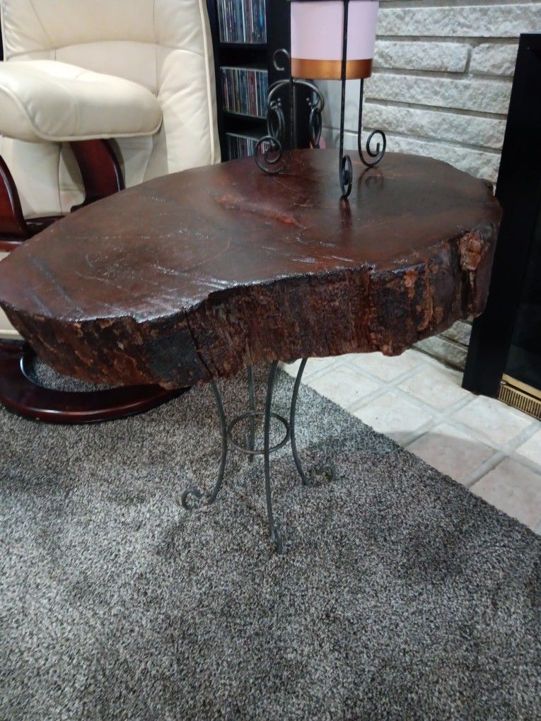 Gorgeous wood slab side table