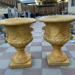 New Flower Pots Made Out Of Cement Perfect Gift 