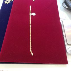 10K Solid Gold Rope 3.5 Mm 8 Inches Bracelet 