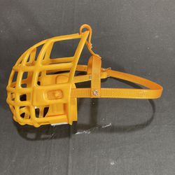 Birdwell Enterprises - Plastic Dog Muzzle with Adjustable Plastic Coated Nylon Headstall - Made in The USA  Size Large gold 