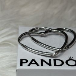 PANDORA Asymmetrical Heart Hoop Earrings - Classic Earrings