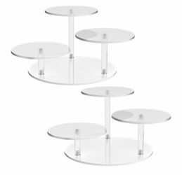 3-Tier Round Acrylic Display Stand Set of 2