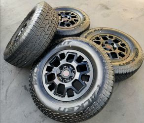 18” Toyota Tacoma 4Runner TRD 2024 OEM New Satin Black Wheels and Tires