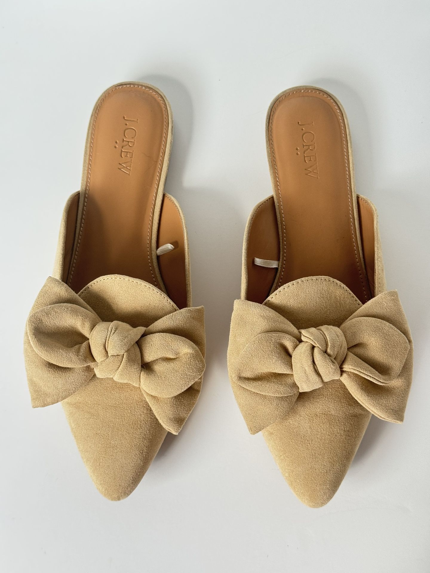 J. Crew Bow Pointed Toe Mule Flats