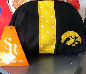 NWT Iowa Hawkeyes Cosmetic Pouch with Tags