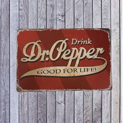 Dr. Pepper Vintage Style Antique Collectible Tin Metal Sign Wall Decor