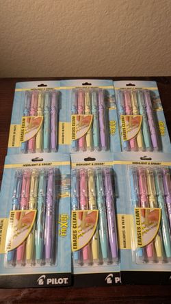 PILOT FriXion Erasable Highlighters, Chisel Tip, Assorted Color Inks 30-Count (6x 5-Packs)
